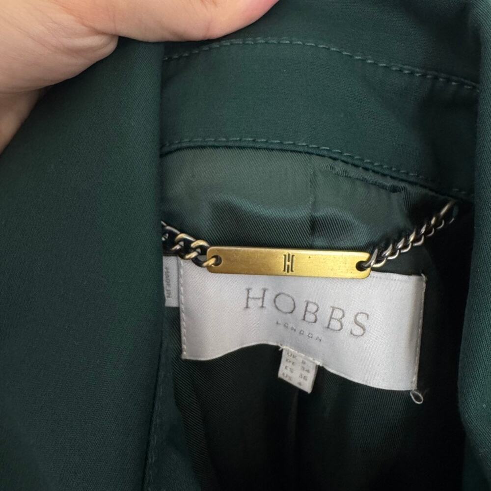 Hobbs London Chrissie Hooded Mac Jacket Forest Green Trench Coat Size 4 Raincoat - Picture 6 of 7